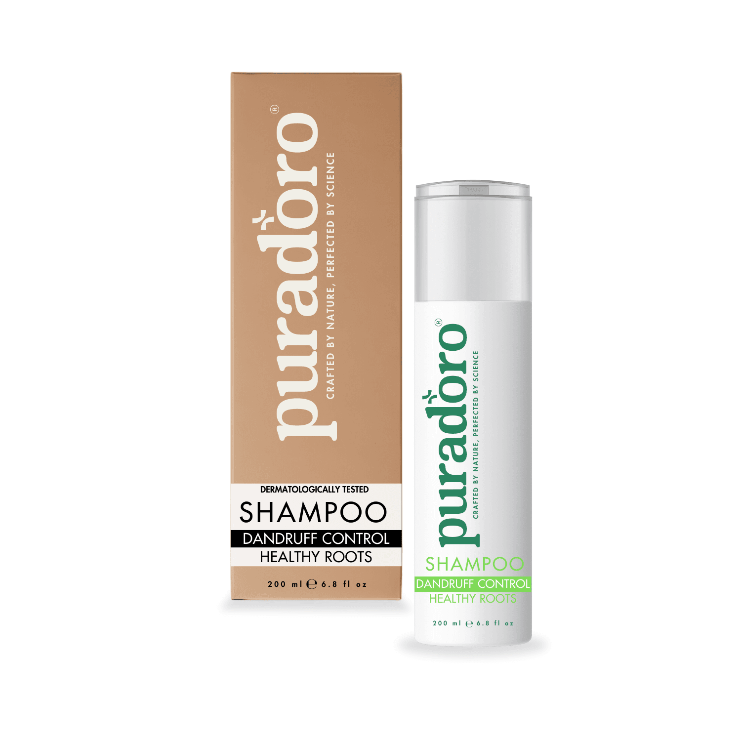 Puradoro Șampon Antimătreață – Natural, Reduce Coji și Păr Gras, cu Acid Salicilic, Tea Tree și Neem
