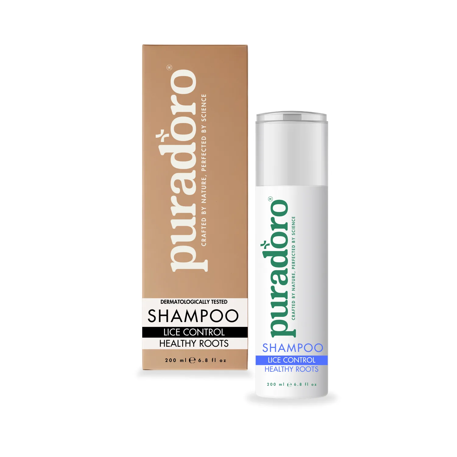 lice_shampoo Puradoro Șampon Anti-Păduchi – Natural, pentru Copii și Adulți, Elimină Lindini și Ouă, cu Neem și Tea Tree 200ml - imagine 1